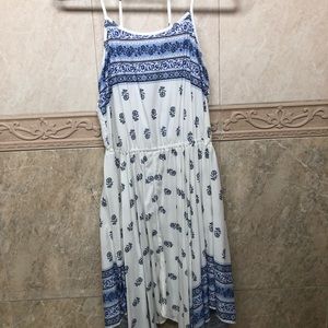 Womens Navy Blue/White Strap Dress